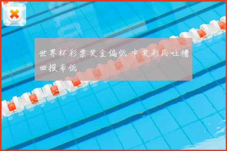 世界杯彩票奖金偏低 中奖彩民吐槽回报率低